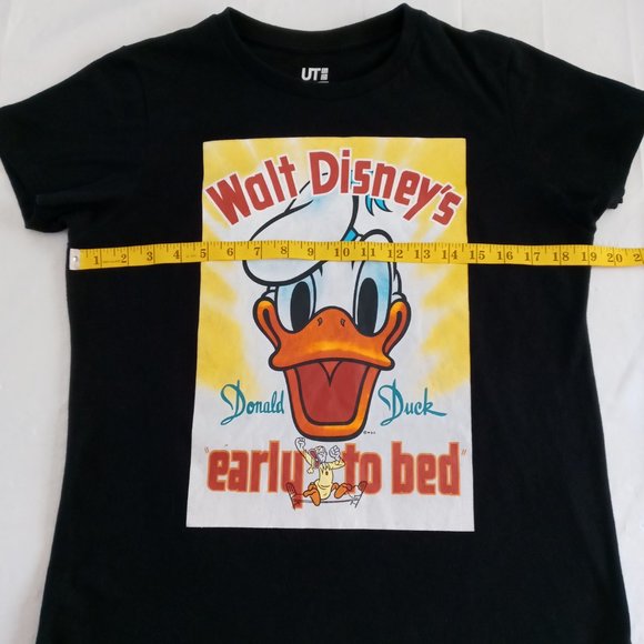 Disney X UNIQLO Donald Duck "Early to Bed" black T-Shirt - Picture 4 of 8